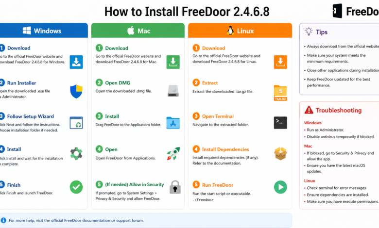 how to install freedoor2.4.6.8
